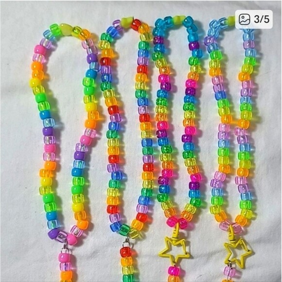 Jolly Rancher Kandi Kid Drop Necklace Binky Cord Binky Earring Rave Set - Picture 7 of 9